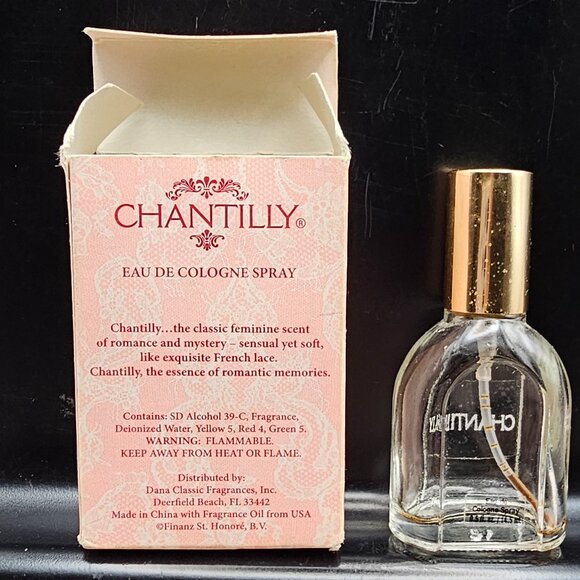 EMPTY vintage Chantilly eau de cologne bottle 0.5 ml orig box circa early 2000s - Picture 2 of 7